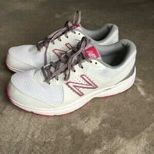 New Balance Women's 411 Walking Shoes, White/Pink Sz 11 D